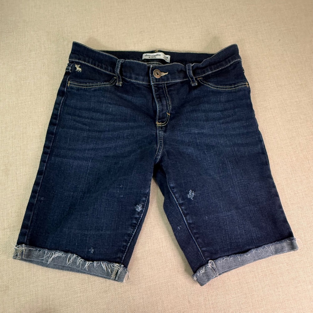 Abercrombie Kids Girls Dark Wash Denim Bermuda Shorts Size 15/16